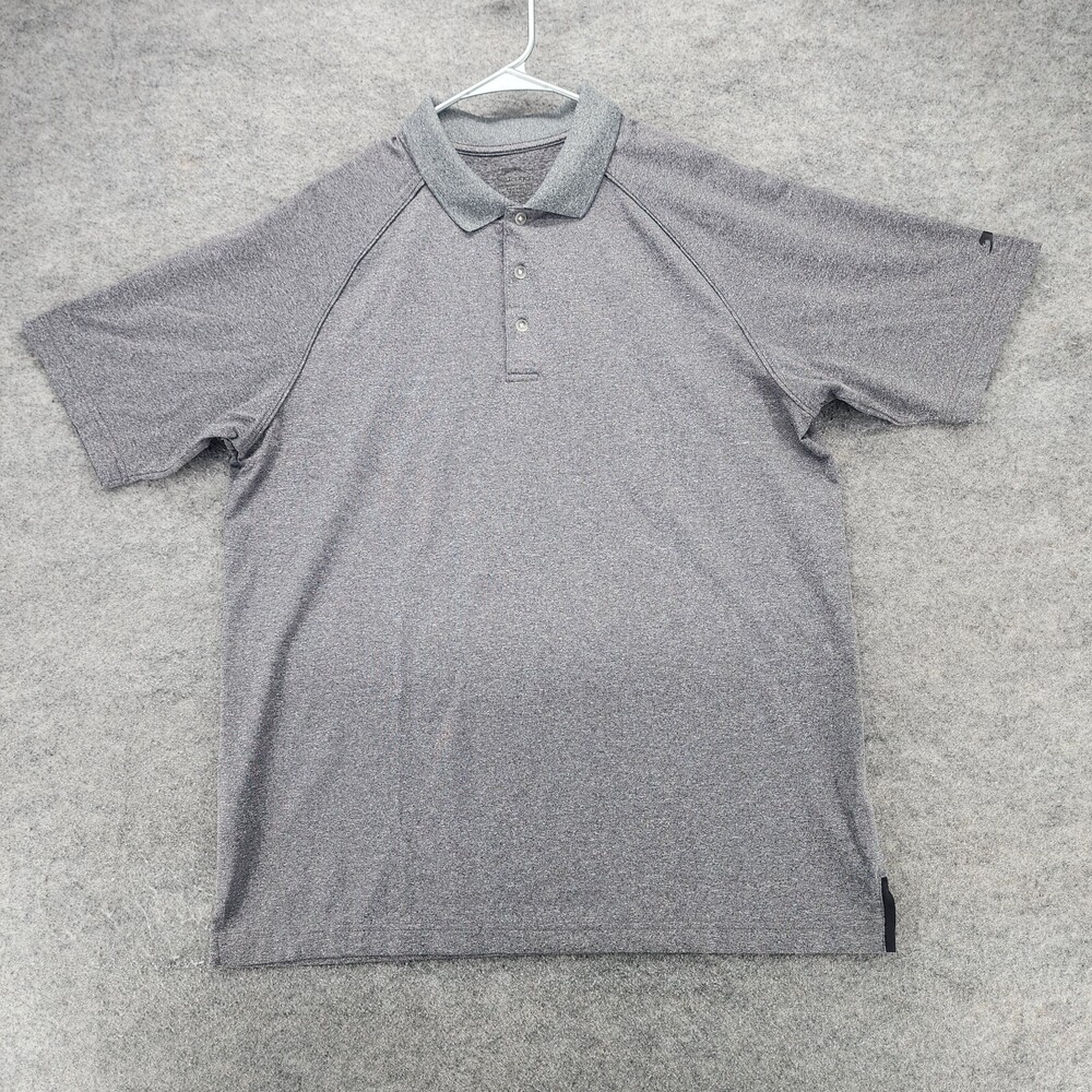 Slazenger Polo Shirt Mens Large Short Sleeve Gray Performance